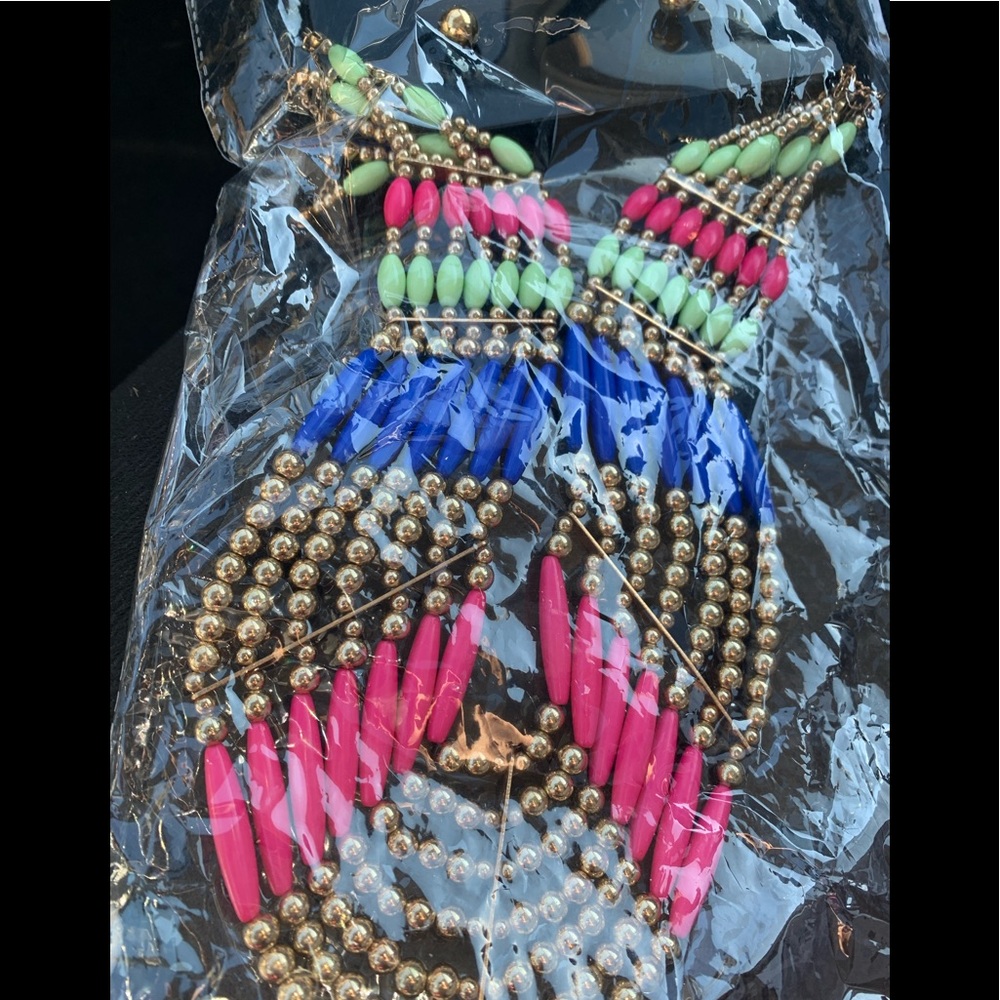 Beaded Necklace with Earrings New